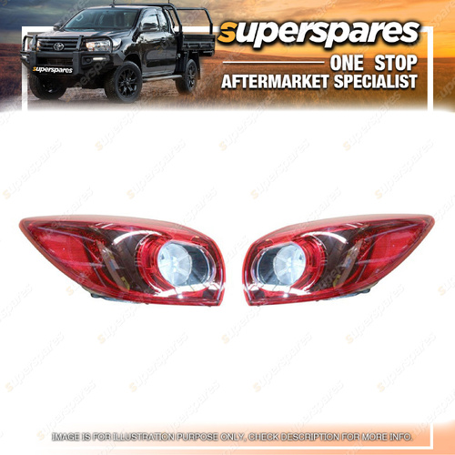 Right & Left Outer Tail Lights With LED for Mazda 3 BM BN Hatchback 2013-2019