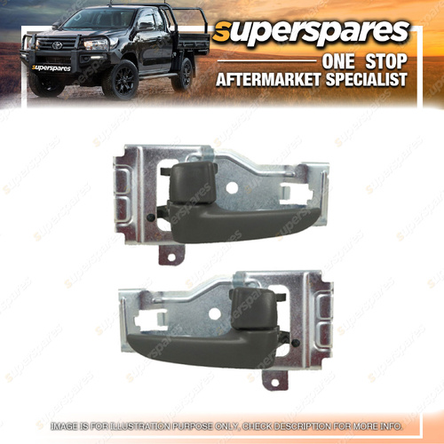 Right & Left Rear Inner Door Handles for Mazda BT-50 UN 2006-2011 Dark Grey