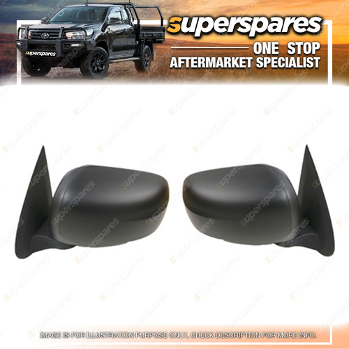 Right & Left Door Mirrors Black for Mitsubishi Triton MQ 01/2015-10/2018