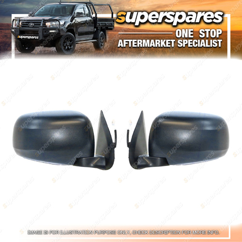 Right & Left Door Mirrors Electric Black for Mitsubishi Triton MQ 2015-2018