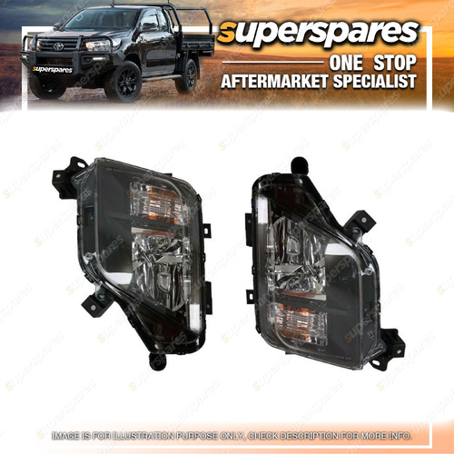 Right & Left Hand Side Fog Lights for Mitsubishi Triton MR 11/2018-11/2023