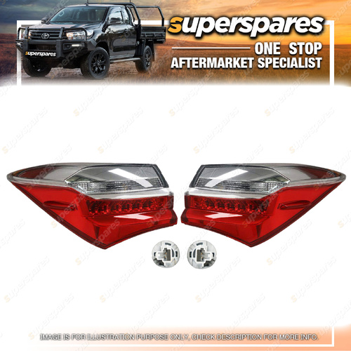 Right & Left Outer Tail Lights for Toyota Corolla ZRE172 11/2016-12/2019