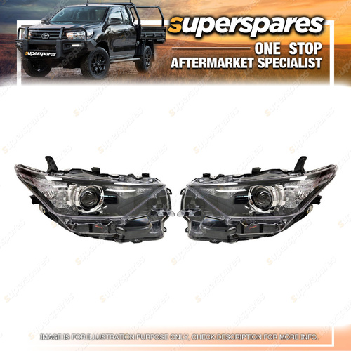 Right & Left Headlights for Toyota Corolla ZRE182 Hatchback 03/2015-07/2018