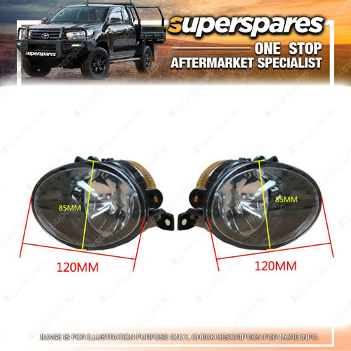 Right & Left Hand Side Fog Lights for Volkswagen Amarok 2H 02/2011-08/2016