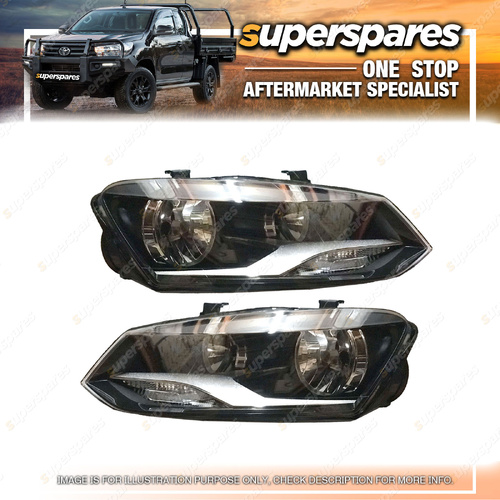 Right & Left Hand Side Headlights for Volkswagen Polo 6R 6C 08/2014-10/2017
