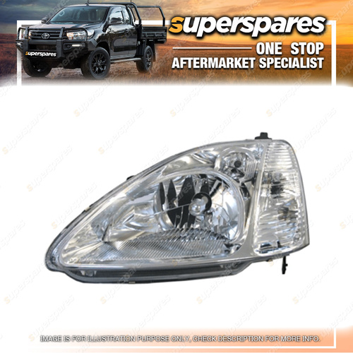 Superspares Left Hand Side Headlight for Honda Civic EU 10/2000-12/2002