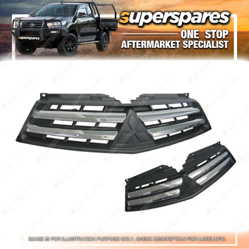 Front Grille for Mitsubishi Triton MN Chrome / Black Style 1 09/2009 -12/2014