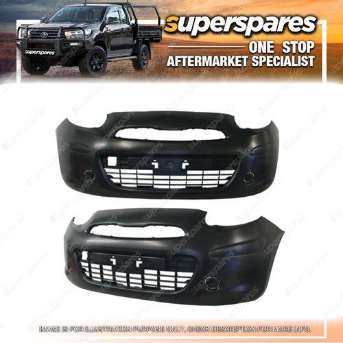 Superspares Front Bumper Bar Cover for Nissan Micra K13 11/2010-11/2014