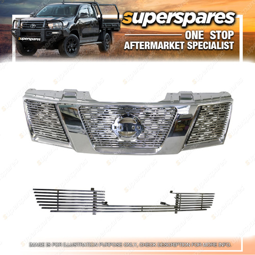 Stainless Billet Grille Set for Nissan Navara 4WD D40 12/2005-04/2010