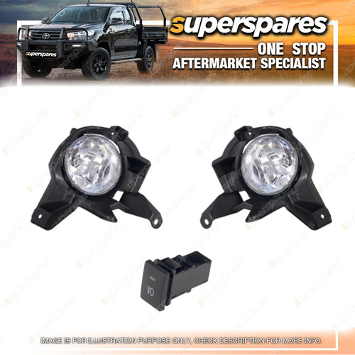 Superspares Fog Light Kit for Toyota Rav4 40 Series With Wires 12/2012-On