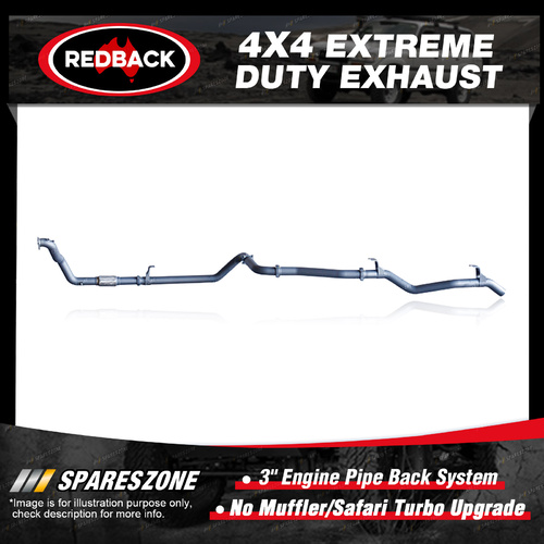 Redback 3" Exhaust No Muffler for Toyota Landcruiser 79 1HZ 4.2L Safari Turbo