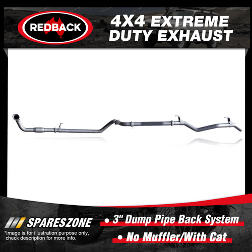 Redback 3" Exhaust No Muffler & cat for Toyota Landcruiser 79 1HDFTE 01/01-01/07