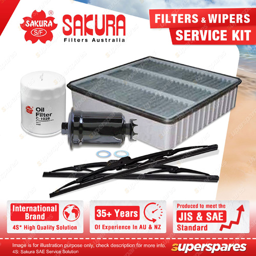 Sakura Front Wiper Blades & Filter Service Kit for Proton Satria C96M C97M C98M