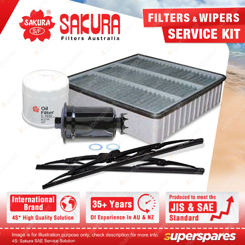 Sakura Front Wiper Blades & Filter Service Kit for Proton Satria C97M C98M 1.5L