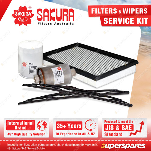Sakura Wiper Blades & Filter Service Kit for Ford Fairlane Falcon AU EB ED EF EL