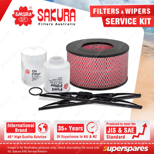 Sakura Front Wiper Blades & Filter Service Kit for Toyota Hilux LN147 LN167 172