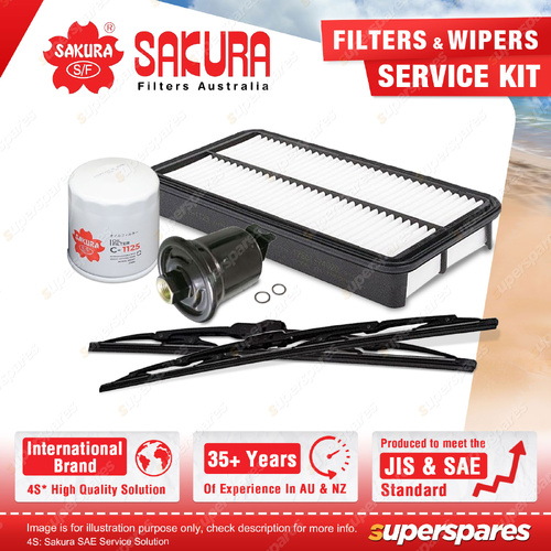Sakura Front Wiper Blades & Filter Service Kit for Toyota Rav4 SXA20 SXA21 216