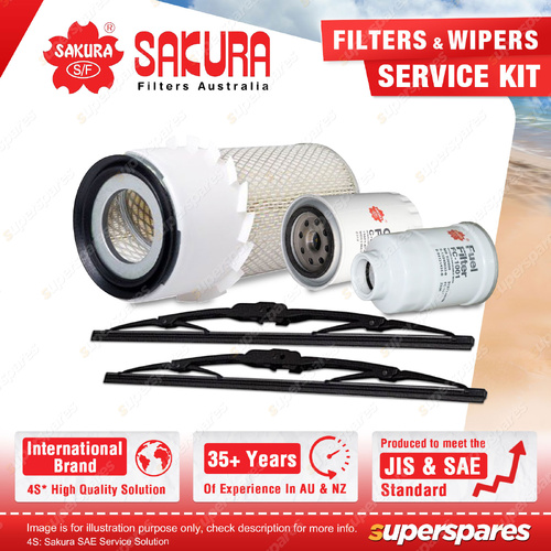 Sakura Front Wiper Blades+Filter Service Kit for Mitsubishi Pajero NA NB NC 2.3L
