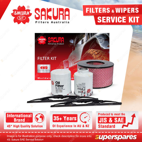 Sakura Front Wiper Blades & Filter Service Kit for Toyota Hilux LN167 LN172