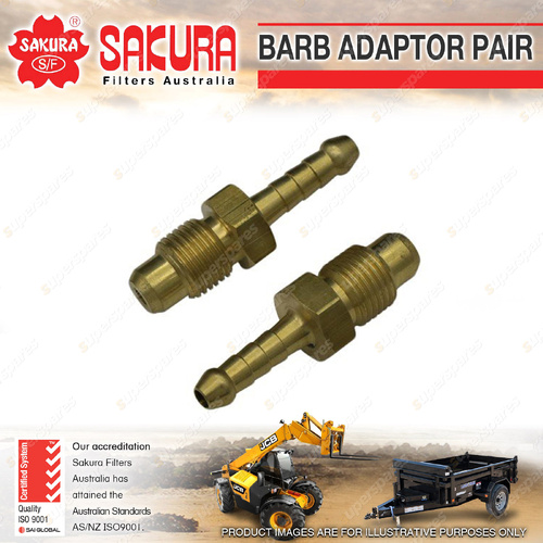 Sakura 1/4 Barb Adaptor Pair for Bobcat 1213 0 I4 8V OHV 1986-1988