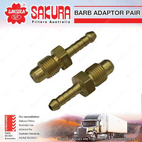 Sakura 1/4 Barb Adaptor Pair for International Acco 1850G 6.0L I6 12V 1989-2002