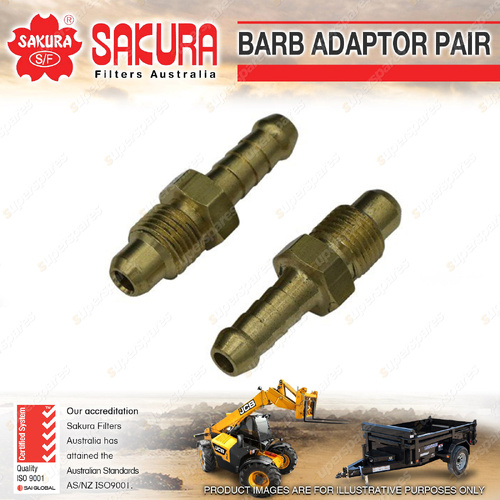 Sakura 5/16 Barb Adaptor Pair for Caterpillar 428 3.6L C3.6 I4 8V OHV 2020-On