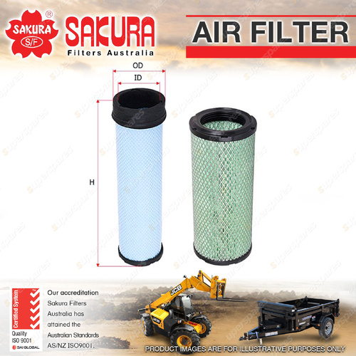 Inner Outer Sakura Air Filter for Kubota M5700 KX121 MX510 5000 R 520 540 U45 55