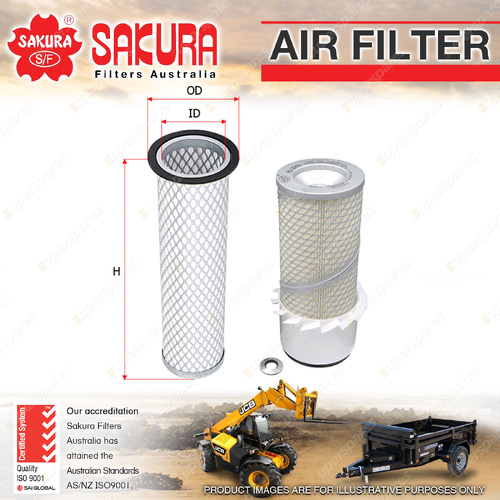 Inner + Outer Sakura Air Filter for Kubota KH 18 151 L405 4150 M4050 4500 00-On