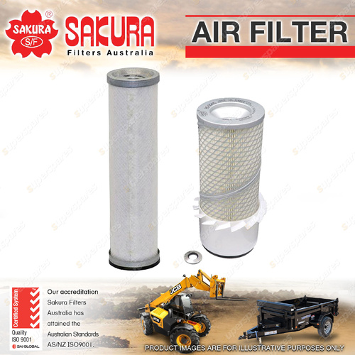 Inner + Outer Sakura Air Filter for Kubota M4500-OC Orchard 2.6L S2600-A 85-On