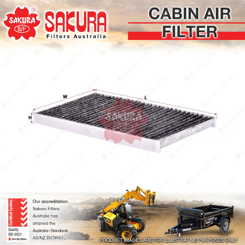 Sakura Cabin Air Filter for Manitou MLT960 Height 15mm Length 214mm Width 125mm