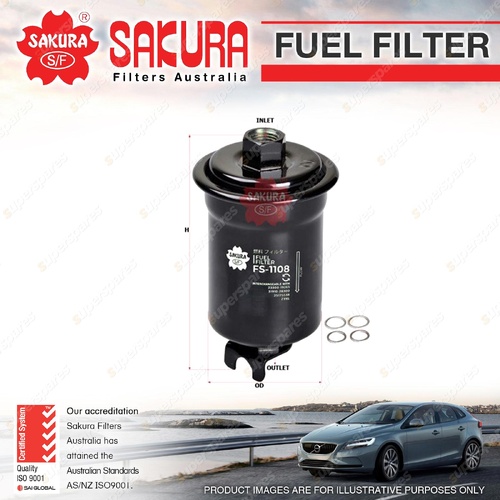 Sakura Fuel Filter for Toyota Paseo EL44R Petrol 4Cyl 1.5L 07/1991-1996