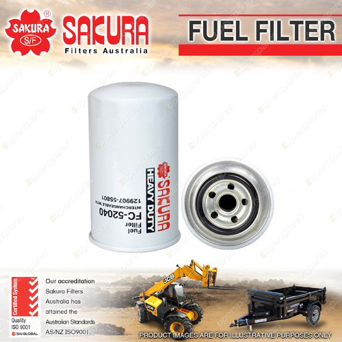 Sakura Spin-On Fuel Filter for Kubota SVL65 SVL97-2 2.6L 3.8L I4 8V 16V 2019-On