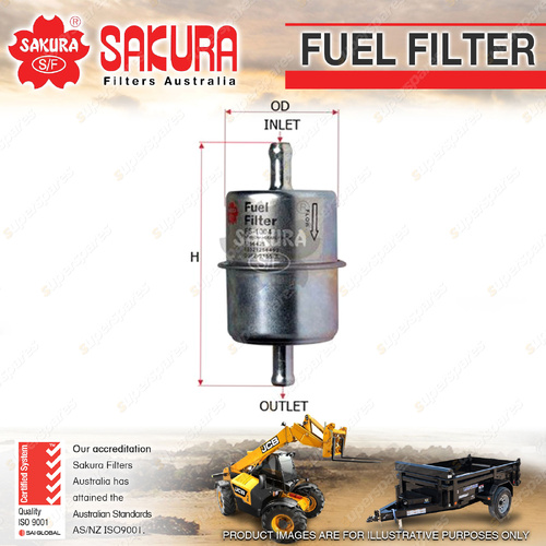 Sakura In-Line Fuel Filter for Kubota BX F G KH KX ZD ZG 1500 1900 2260 2880 Ser