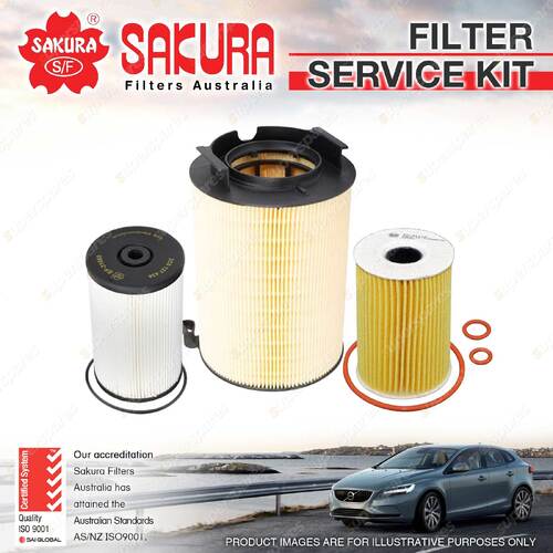 Sakura Oil Air Fuel Filter Service Kit for Volkswagen Caddy Maxi Life Van 2K