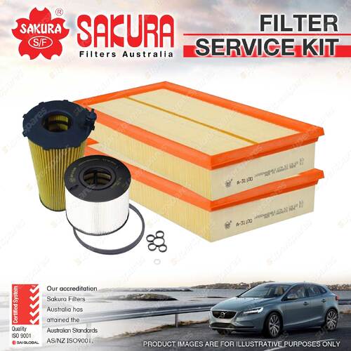 Sakura Oil Air Fuel Filter Service Kit for Audi Q7 4L 4.2 TDI 01/2008-On