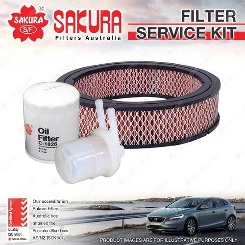 Sakura Oil Air Fuel Filter Service Kit for Nissan 720 King Cab 721 Pick-Up 80-81