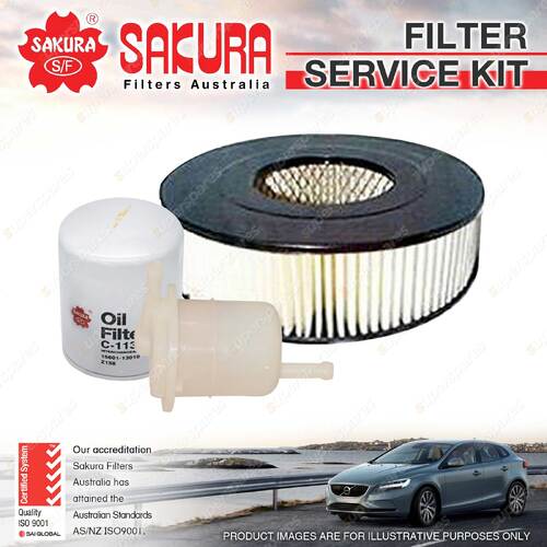 Sakura Oil Air Fuel Filter Service Kit for Toyota Corolla AE80 AE82 1985-1989