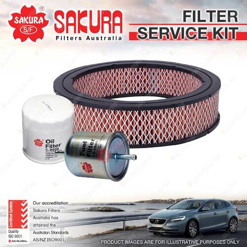 Sakura Oil Air Fuel Filter Service Kit for Nissan 720 King Cab Pick-Up