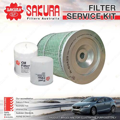 Sakura Oil Air Fuel Filter Service Kit for Isuzu Nkr150 200 400 Npr200 NKR58 59