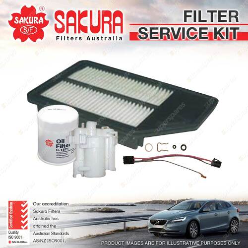 Sakura Oil Air Fuel Filter Service Kit for Honda Jazz GD II L13A1 L15A1 06-08