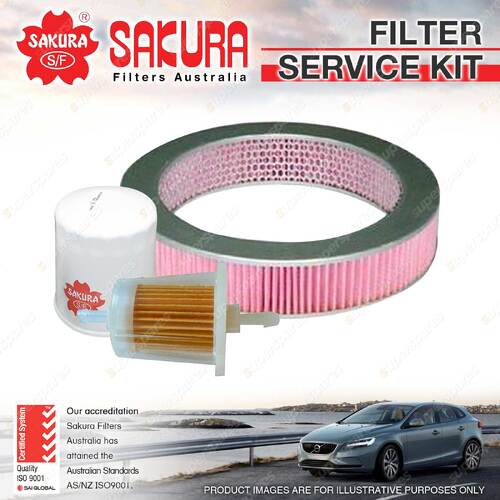 Sakura Oil Air Fuel Filter Service Kit for Mitsubishi Galant 1300 1400 1500