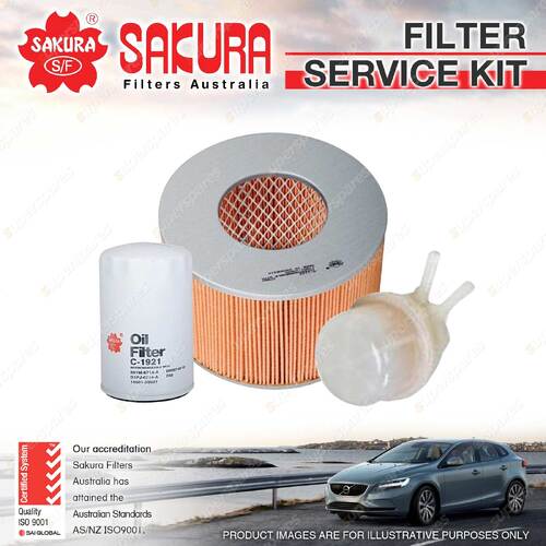 Sakura Oil Air Fuel Filter Service Kit for Toyota Hilux RN20 RN22 RN25 RN30