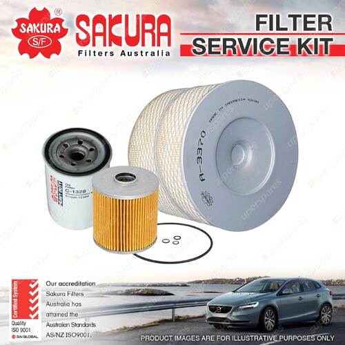 Sakura Oil Air Fuel Filter Service Kit for Hino 300 Series 616 XZU409R XZU419R
