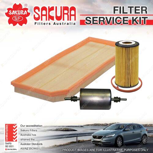 Sakura Oil Air Fuel Filter Service Kit for Audi A3 8P 2.0 FSI BMB 07/04-09/05