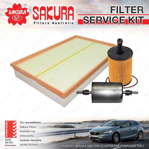 Sakura Oil Air Fuel Filter Service Kit for Audi A3 8P 3.2i 08/2004-2005
