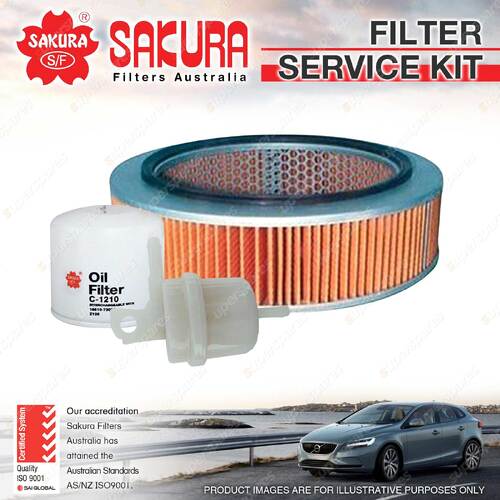 Sakura Oil Air Fuel Filter Service Kit for Daihatsu Charade G11 02/1985-1987