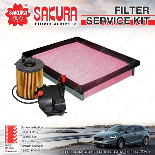 Sakura Oil Air Fuel Filter Service Kit for Ford Fiesta TCDi 01/2004-09/2008