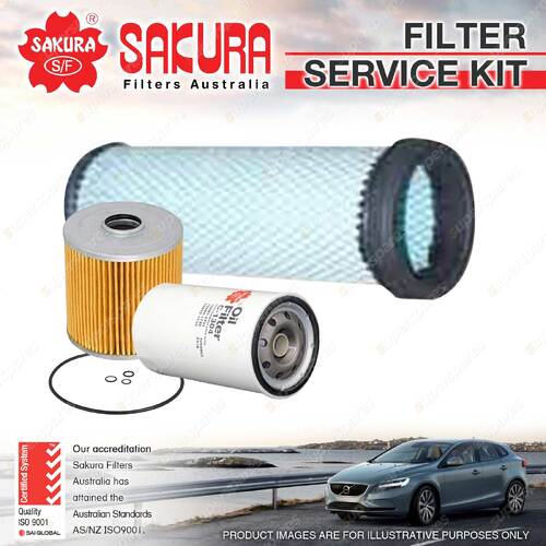 Sakura Oil Air Fuel Filter Service Kit for Hino 500 Series 1018 FC6J 03/2008-On