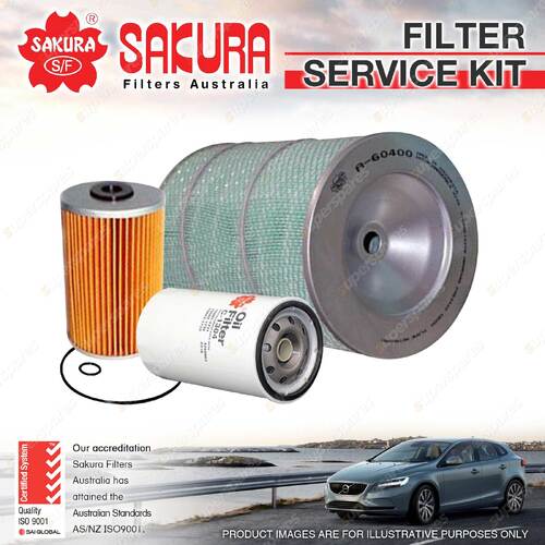 Sakura Oil Air Fuel Filter Service Kit for Hino Harrier Gd GD 06/1991-1996