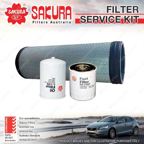 Sakura Oil Air Fuel Filter Service Kit for Hino Ranger 4 FB4J 04/1999-01/2003